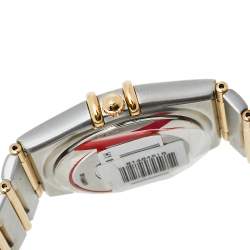 Pre Owned Omega Silver 18K Yellow Gold and Stainless Steel Constellation 1202.30.00 Men's Wristwatch 35.5 mm