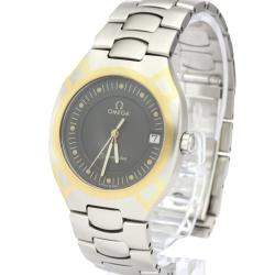 Pre Owned Omega Grey Gold Tone Stainless Steel Seamaster Polaris 396.1022 Women's Wristwatch 31 MM  