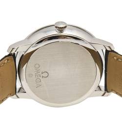 Omega Blue Stainless Steel Leather De Ville 424.13.40.21.03.001 Men's Wristwatch 39 mm