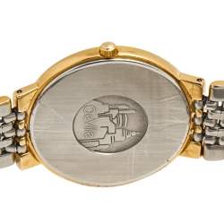 Omega Champagne Two Tone Stainless Steel De Ville 395.0875.2 Men's Wristwatch 32.5 mm 