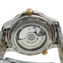 Pre Owned Omega Blue 18k Yellow Gold Stainless Steel Seamaster 210.20.42.20.03.001 Men's Wristwatch 42 mm