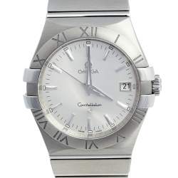 Pre Owned Omega Silver Stainless Steel Constellation 396.201 Men's Wristwatch 36 mm