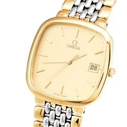 Omega Champagne Two Tone Stainless De Ville 396.1017 Men's Wristwatch 30 mm