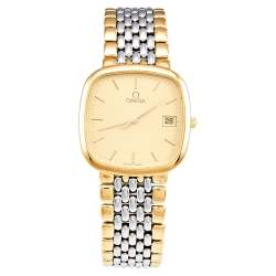 Omega Champagne Two Tone Stainless De Ville 396.1017 Men's Wristwatch 30 mm