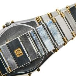 Omega Champagne 18K Yellow Gold Stainless Steel Constellation 396.1070 Men's Wristwatch 35 mm