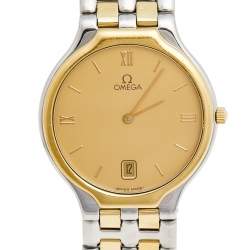 Omega Champagne 18K Yellow Gold Stainless Steel De Ville Symbol 196.0316 Men's Wristwatch 32 mm