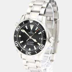 Pre Owned Omega Black Stainless Steel Seamaster James Bond 2262.50.00 Men's Wristwatch 26 MM
