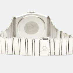 Omega Silver White Stainless Steel Constellation 396.1070 Women's Wristwatch 33 MM