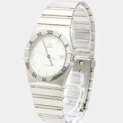 Omega Silver White Stainless Steel Constellation 396.1070 Women's Wristwatch 33 MM