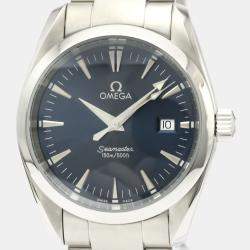 Omega Blue Stainless Steel Seamaster Aqua Terra Quartz 2518.80 Men's Wristwatch 36 MM