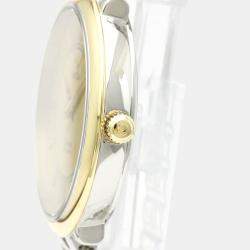 Omega Champagne 18k Yellow Gold And Stainless Steel De Ville Prestige Automatic 7304.11 Men's Wristwatch 35 MM