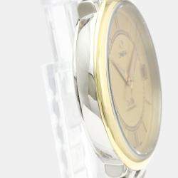 Omega Champagne 18k Yellow Gold And Stainless Steel De Ville Prestige Automatic 7304.11 Men's Wristwatch 35 MM
