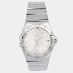 Omega Silver Stainless Steel Constellation 396.2010 Men's Wristwatch 35 mm