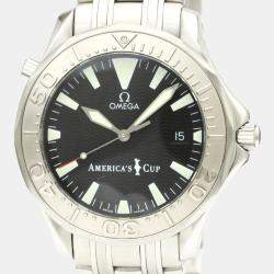 Omega Black Stainless Steel Seamaster Professional 300M Americas Cup Limited Edition 2533.50 Men's Wristwatch 41 MM
