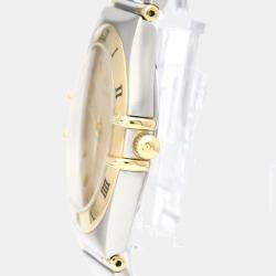 Omega Champagne 18K Yellow Gold And Stainless Steel Constellation 1312.10 Quartz Men's Wristwatch 34 mm