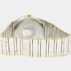 Omega Champagne 18K Yellow Gold And Stainless Steel Constellation 1312.10 Quartz Men's Wristwatch 34 mm