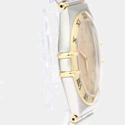 Omega Champagne 18K Yellow Gold And Stainless Steel Constellation 1312.10 Quartz Men's Wristwatch 34 mm