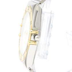 Pre Owned Omega White 18K Yellow Gold And Stainless Steel Constellation Day Date 396.1070 Men's Wristwatch 33 mm