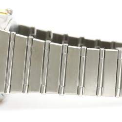 Pre Owned Omega White 18K Yellow Gold And Stainless Steel Constellation Day Date 396.1070 Men's Wristwatch 33 mm