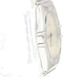Pre Owned Omega Silver Stainless Steel Constellation Quartz 396.1070 Men's Wristwatch 33 mm