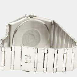 Pre Owned Omega Silver Stainless Steel Constellation Quartz 396.1070 Men's Wristwatch 33 mm
