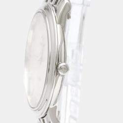 Omega Silver Stainless Steel Quartz De Ville Prestige 4510.30 Men's Wristwatch 34 mm