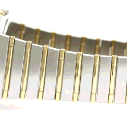 Omega White 18K Yellow Gold And Stainless Steel Constellation 396.1070 Quartz Men's Wristwatch 33 mm