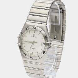 Pre Owned Omega Silver Stainless Steel Constellation 1512.30 Quartz Men's Wristwatch 33 mm