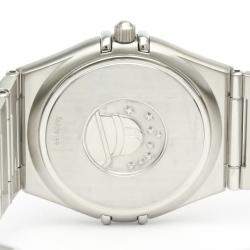 Pre Owned Omega Grey Stainless Steel Constellation 1512.40 Quartz Men's Wristwatch 33 mm