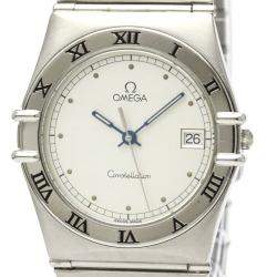 Omega Silver Stainless Steel Constellation 396.1070 Quartz Men's Wristwatch 33 mm