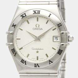 Pre Owned Omega Silver Stainless Steel Constellation 1512.30 Quartz Men's Wristwatch 33 mm