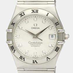 Pre Owned Omega Silver Stainless Steel Constellation 1504.35 Automatic Men's Wristwatch 40 mm