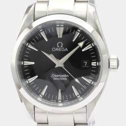 Pre Owned Omega Black Stainless Steel Seamaster Aqua Terra 2518.50 Automatic Men's Wristwatch 36 mm