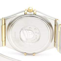 Pre Owned Omega Silver 18k Yellow Gold And Stainless Steel Constellation 1212.30 Quartz Men's Wristwatch 33 mm