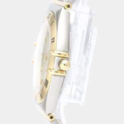 Pre Owned Omega Silver 18k Yellow Gold And Stainless Steel Constellation 1212.30 Quartz Men's Wristwatch 33 mm