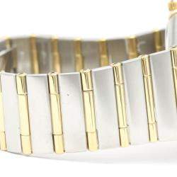 Pre Owned Omega Silver 18k Yellow Gold And Stainless Steel Constellation 1212.30 Quartz Men's Wristwatch 33 mm