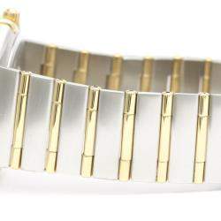 Pre Owned Omega Silver 18k Yellow Gold And Stainless Steel Constellation 1212.30 Quartz Men's Wristwatch 33 mm