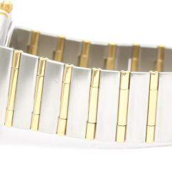 Pre Owned Omega Gold 18k Yellow Gold And Stainless Steel Constellation 1212.10 Quartz Men's Wristwatch 33 mm