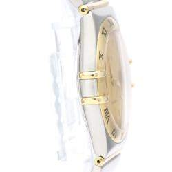 Pre Owned Omega Gold 18k Yellow Gold And Stainless Steel Constellation 1212.10 Quartz Men's Wristwatch 33 mm