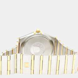 Pre Owned Omega Gold 18k Yellow Gold And Stainless Steel Constellation 1212.10 Quartz Men's Wristwatch 33 mm