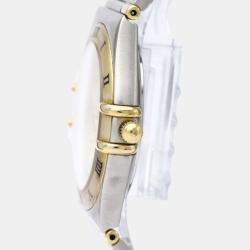 Pre Owned Omega Silver 18k Yellow Gold And Stainless Steel Constellation 1312.30 Quartz Men's Wristwatch 33 mm