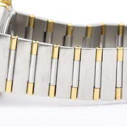 Pre Owned Omega Silver 18k Yellow Gold And Stainless Steel Constellation 1312.30 Quartz Men's Wristwatch 33 mm