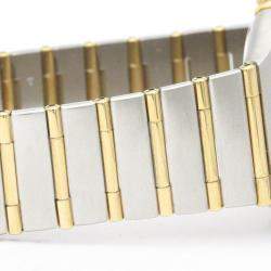 Omega White 18K Yellow Gold And Stainless Steel 1212.30 Constellation Quartz Men's Wristwatch 33 mm