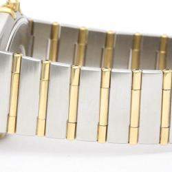 Omega White 18K Yellow Gold And Stainless Steel 1212.30 Constellation Quartz Men's Wristwatch 33 mm