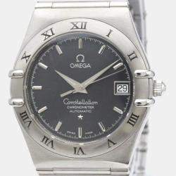 Pre Owned Omega Grey Stainless Steel Constellation 1502.40 Automatic Men's Wristwatch 35 mm