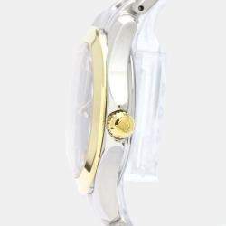 Pre Owned Omega Black 18K Yellow Gold And Stainless Steel Seamaster 120M Men's Wristwatch 36 mm