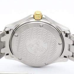 Pre Owned Omega Black 18K Yellow Gold And Stainless Steel Seamaster 120M Men's Wristwatch 36 mm