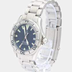 Omega Blue Stainless Steel Seamaster 2263.80 Men's Wristwatch 36 mm