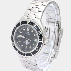 Pre Owned Omega Black Stainless Steel Seamaster Professional 396.1052 Men's Wristwatch 36 mm
