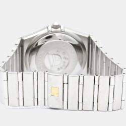 Pre Owned Omega Silver Diamonds Stainless Steel Constellation 1504.35 Automatic Men's Wristwatch 40 mm